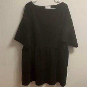 NWT ASOS Design Oversized Black Pocketed Babydoll Top